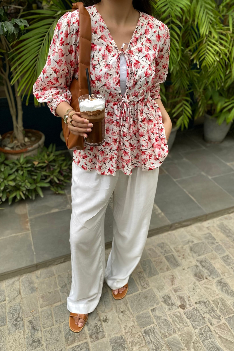 Floral Bow Knot Top
