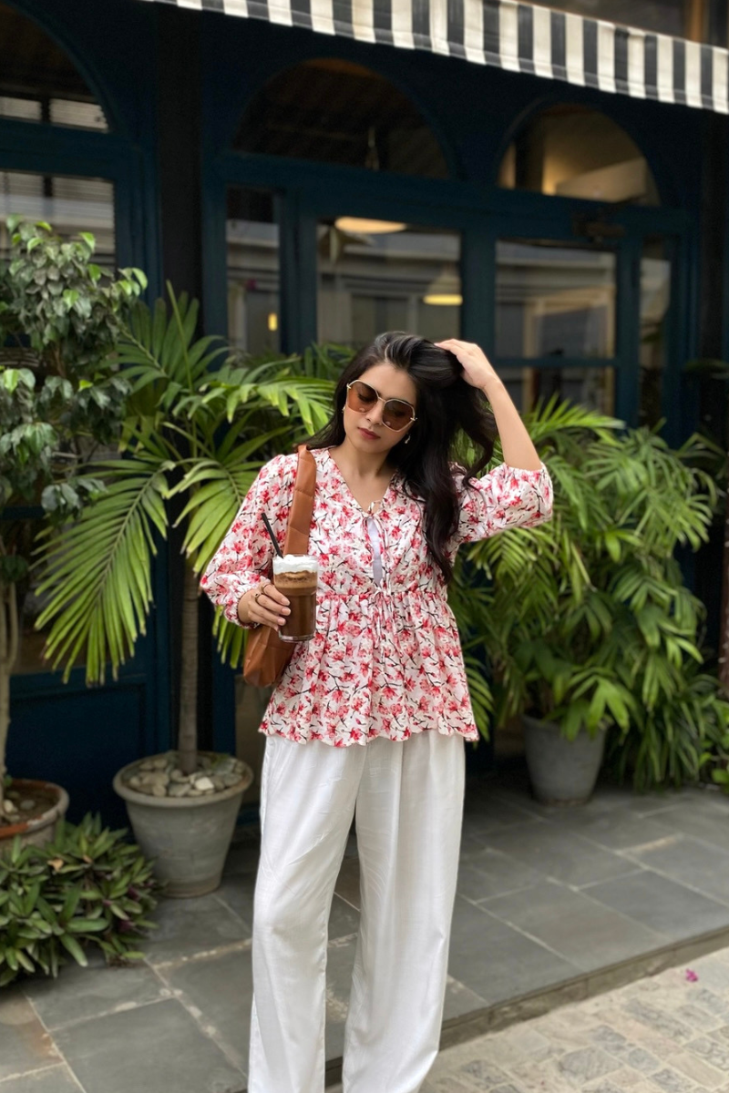 Floral Bow Knot Top