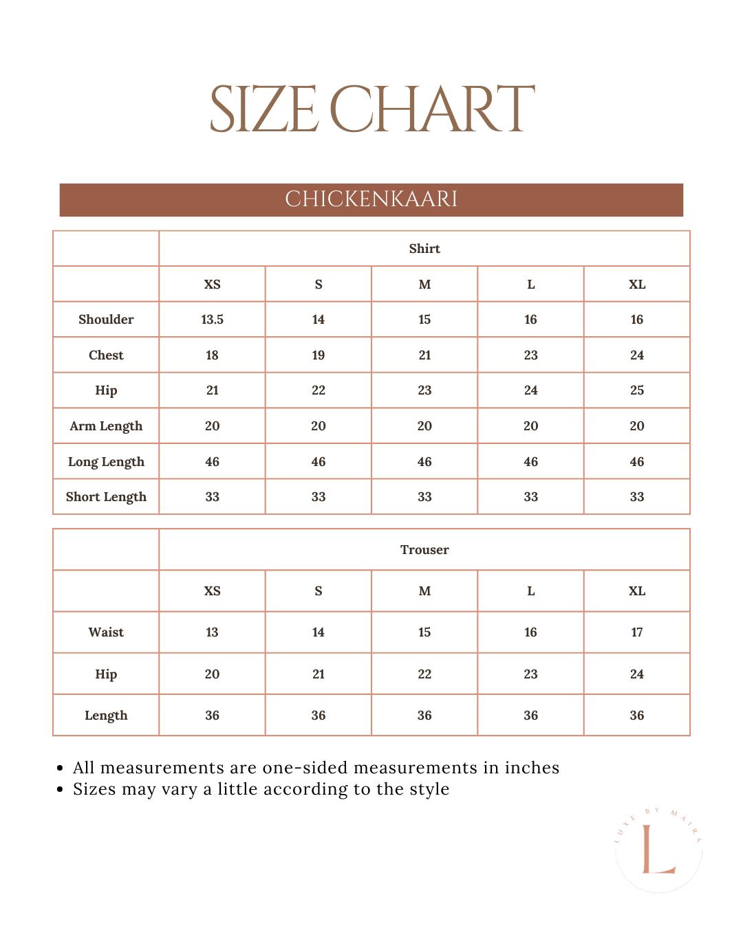 Size Chart