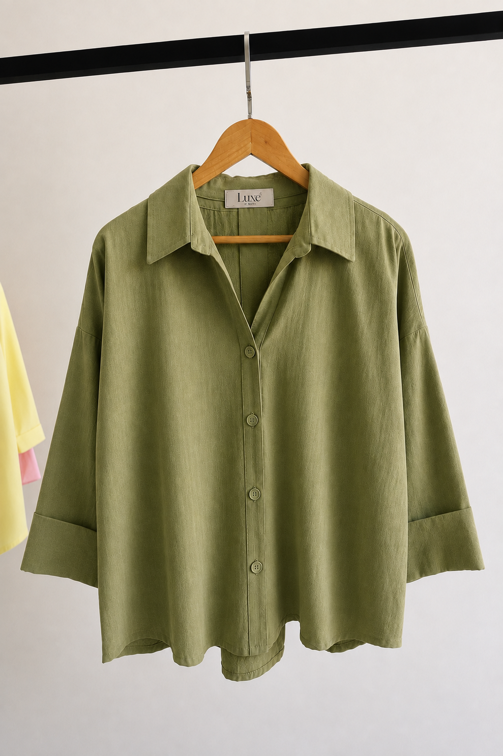 Olive Green Boxfit Linen Shirt