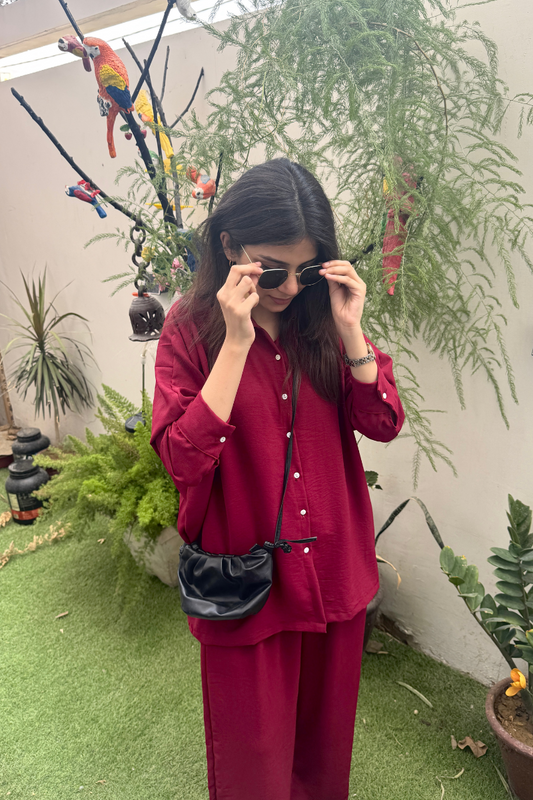 Cherry Red Button Down