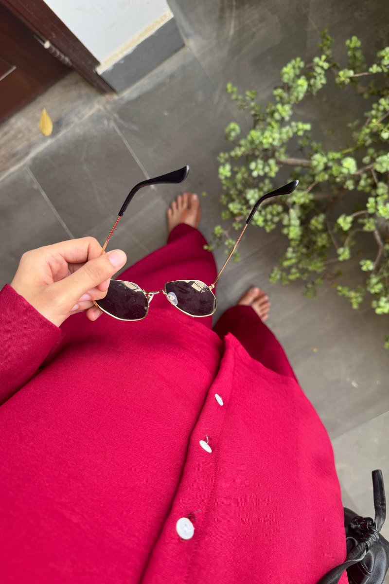 Cherry Red Button Down