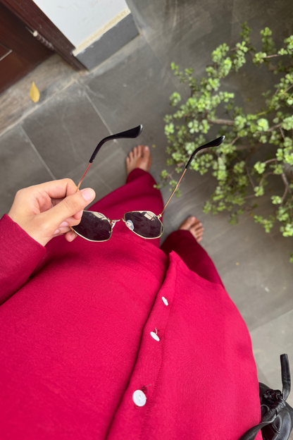 Cherry Red Button Down