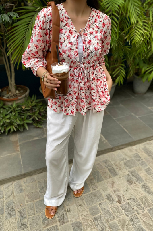 Floral Bow Knot Top