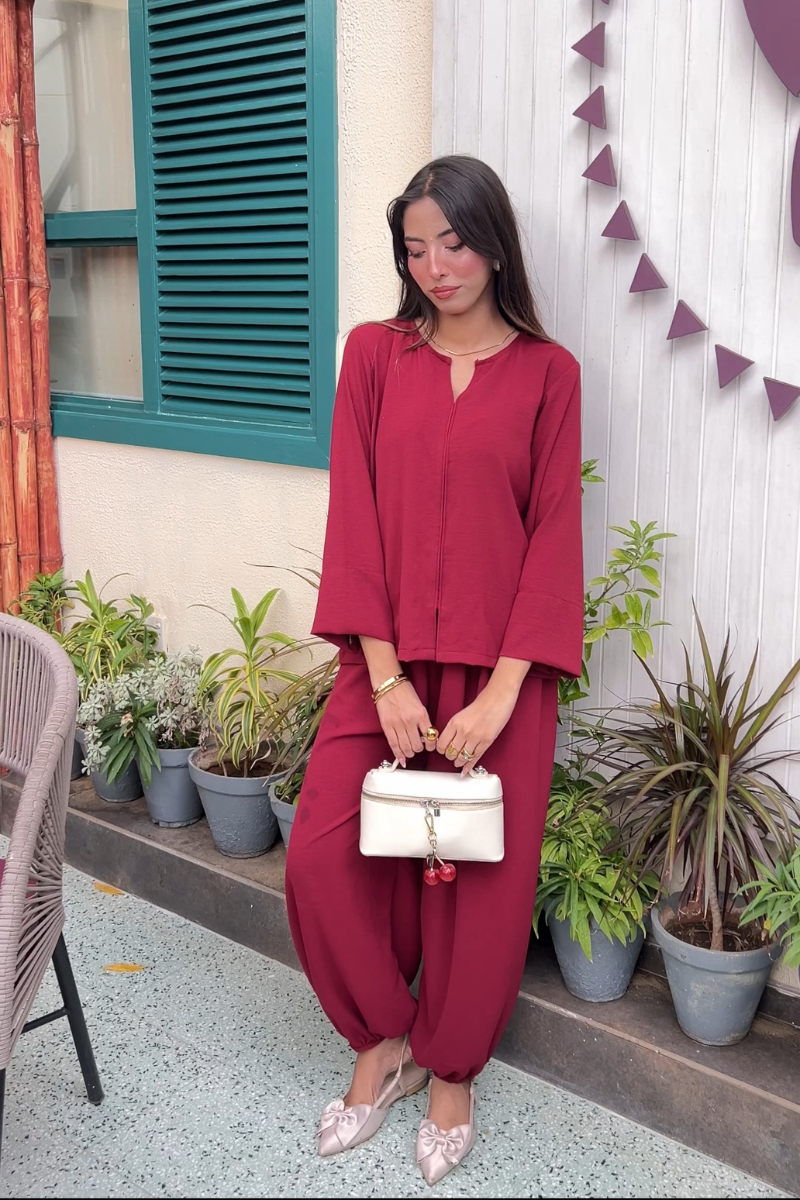 Maroon Balloon Co-ord