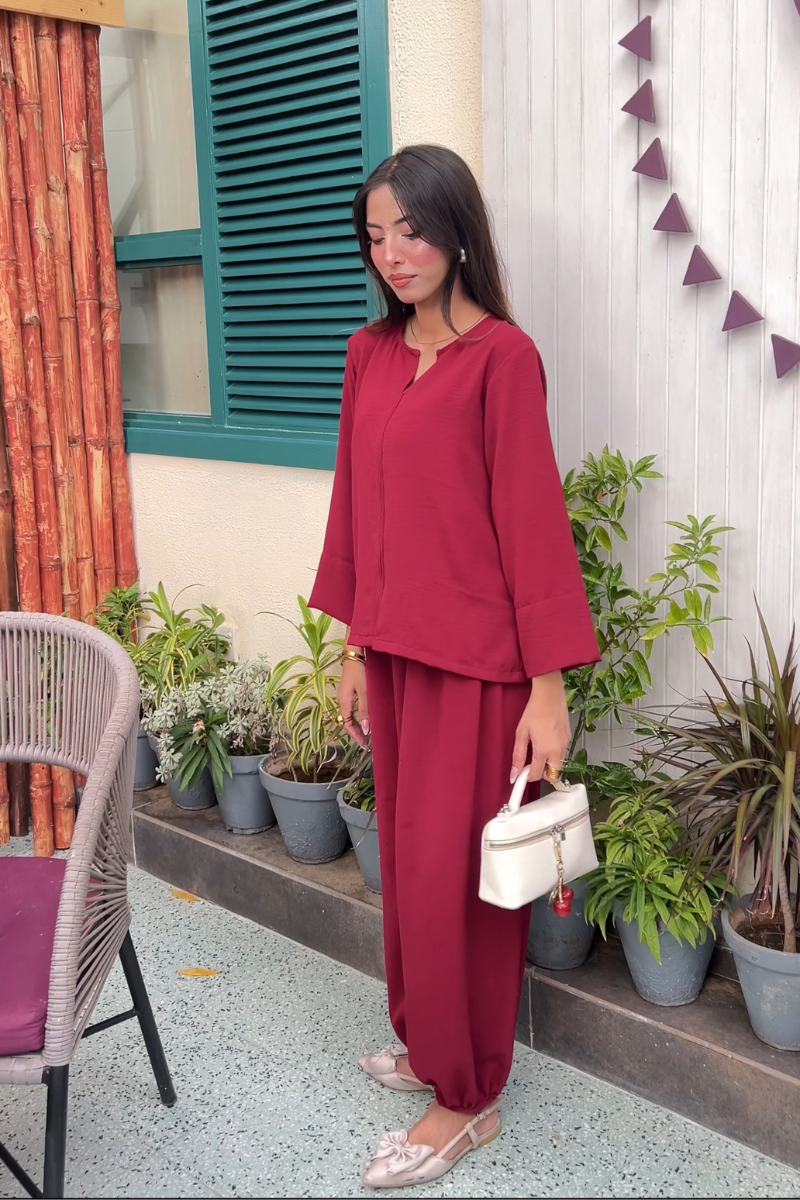 Maroon Balloon Co-ord