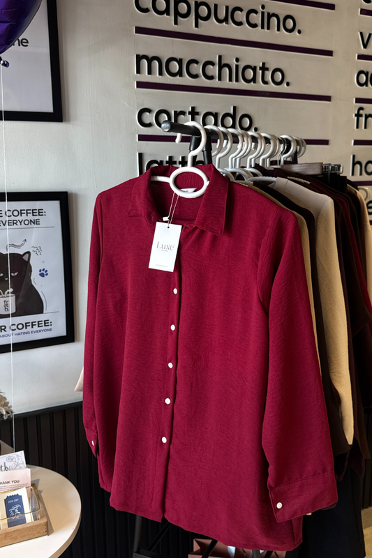 Cherry Red Button Down