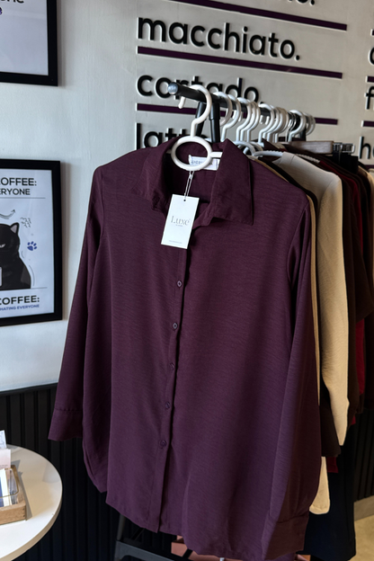 Plum Button Down