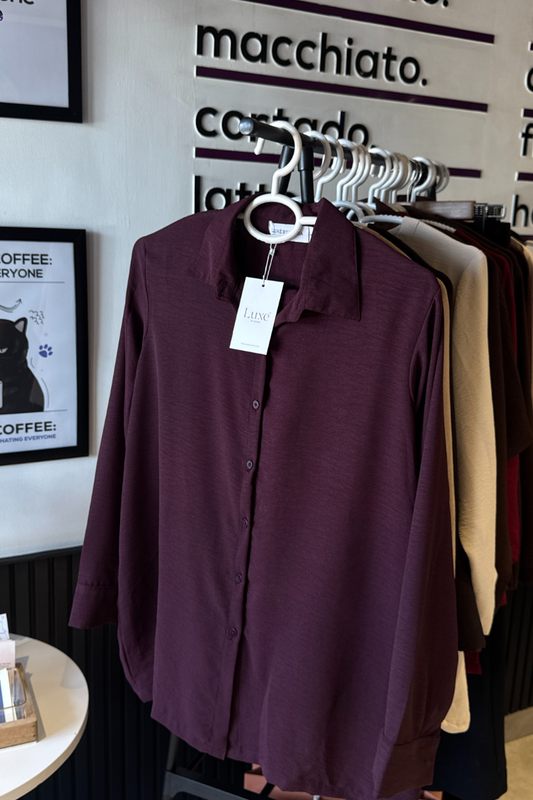 Plum Button Down