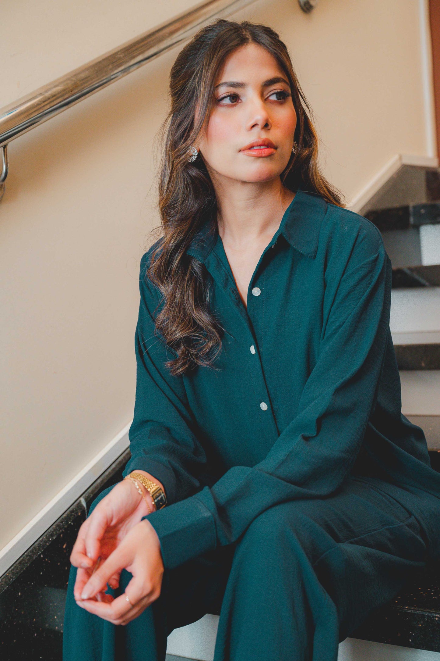 Teal Green Button Down