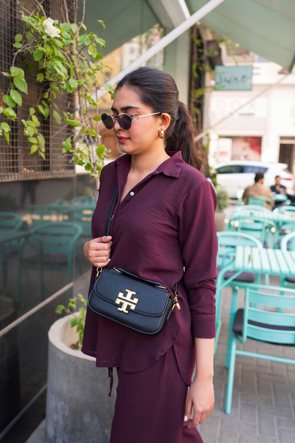 Plum Button Down