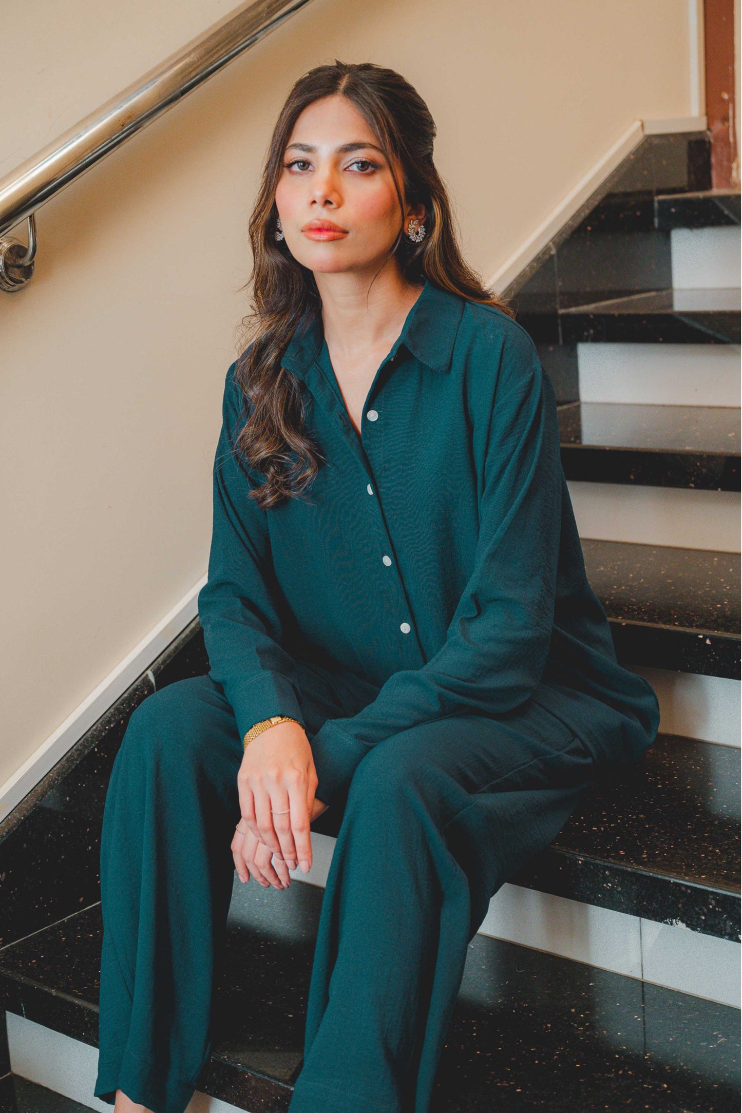 Teal Green Button Down