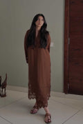 Chocolate Brown Cutwork Set