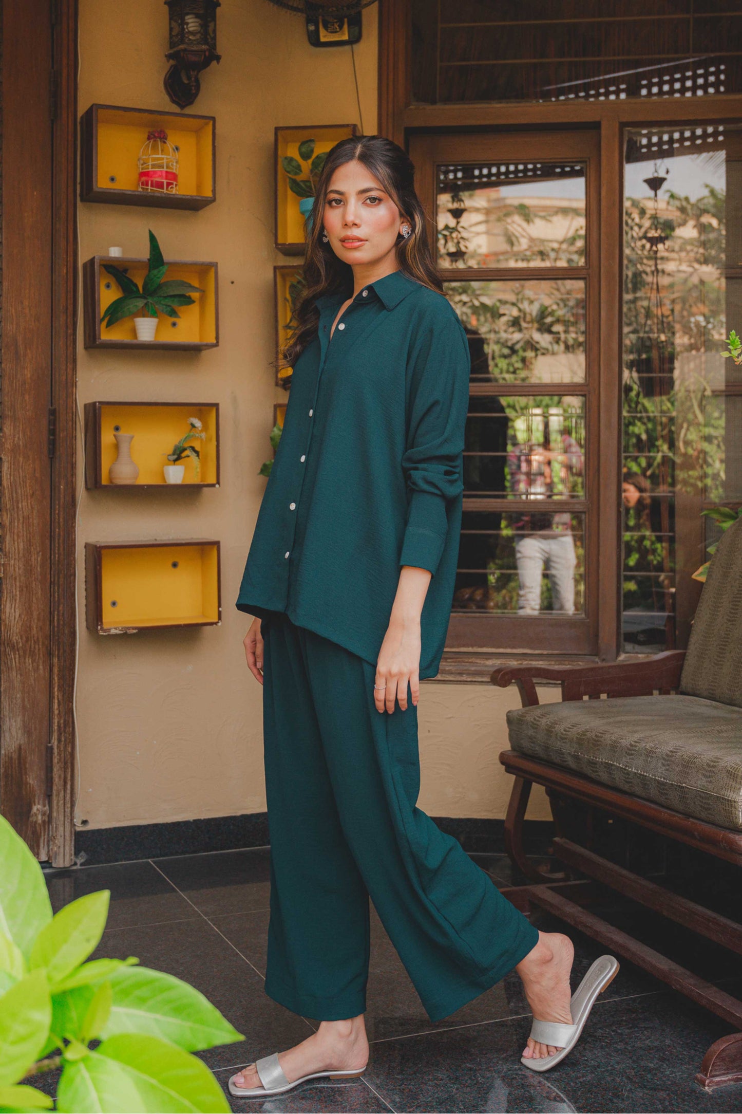 Teal Green Button Down