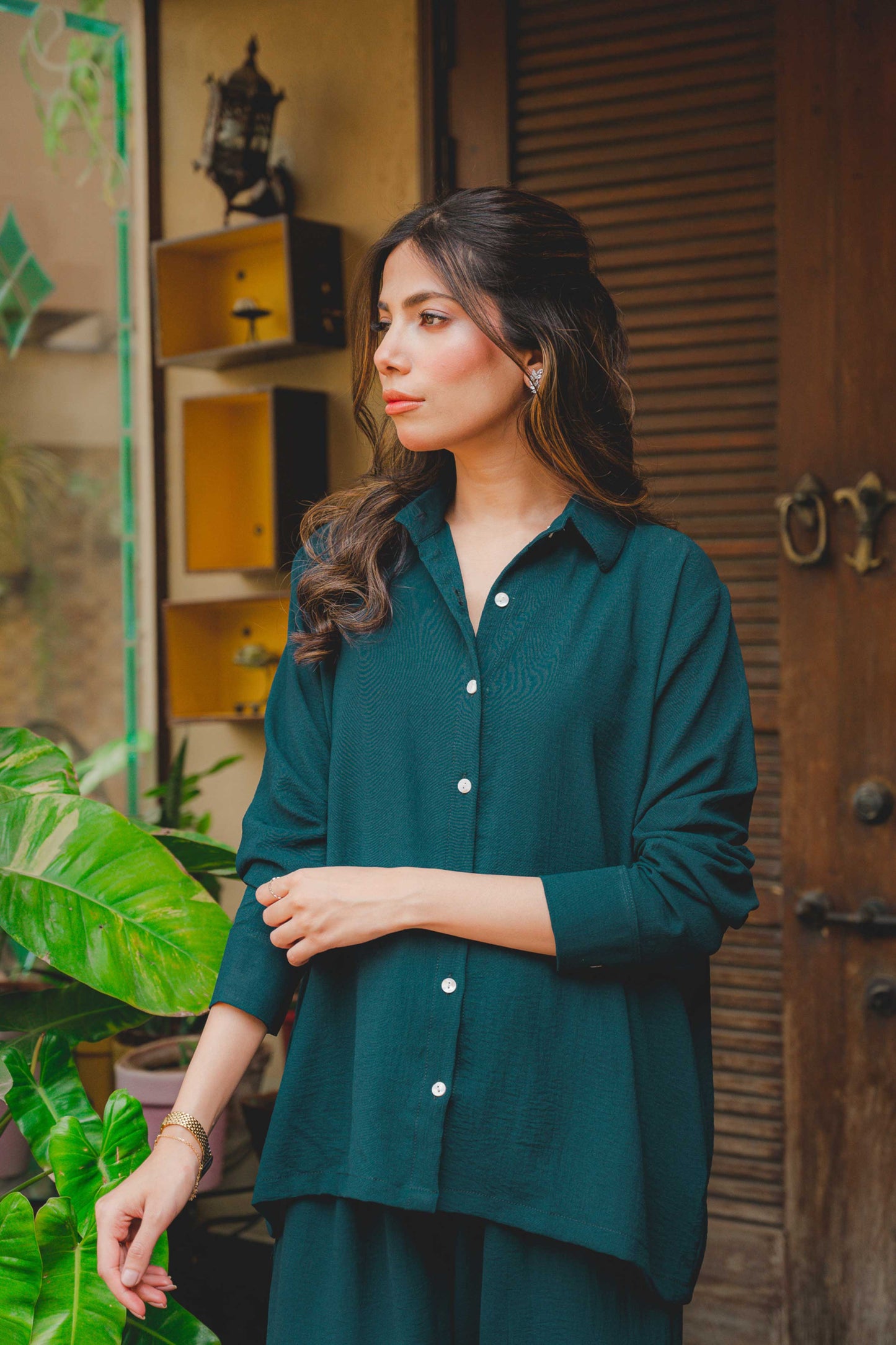 Teal Green Button Down