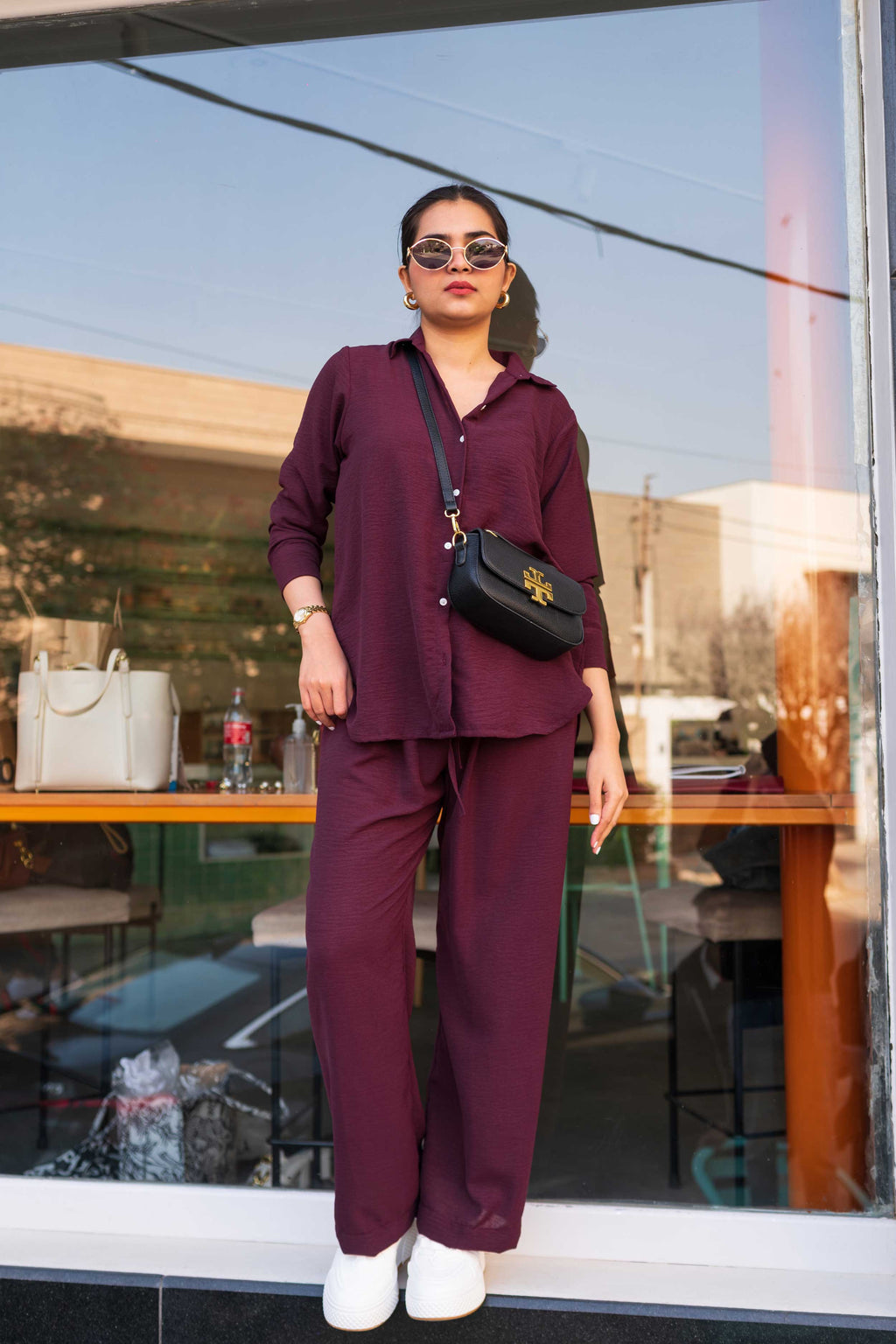 Plum Button Down
